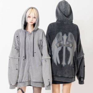 クロスウィングパーカー サブカル サブスト グランジ
